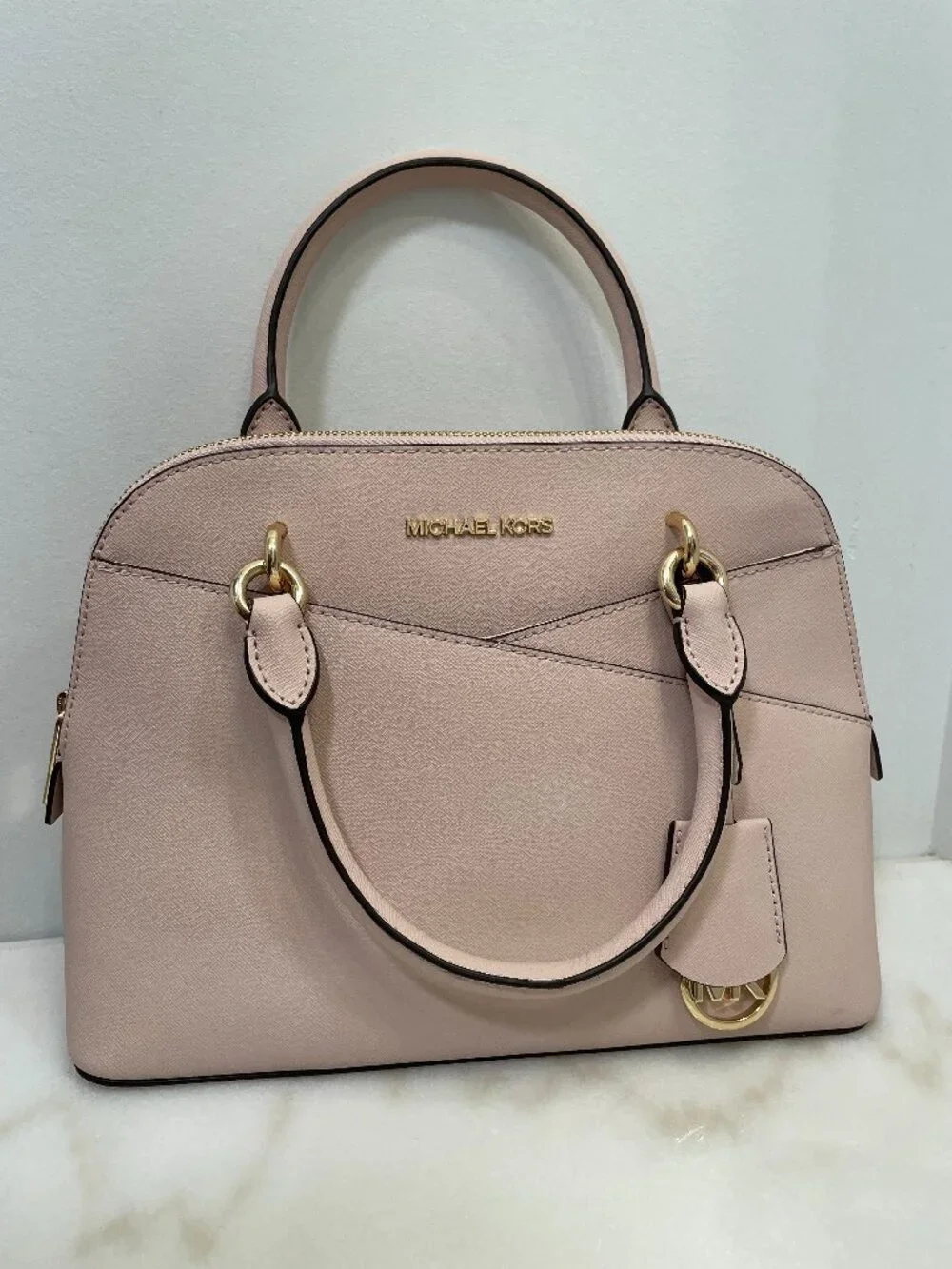 Michael Kors Jet Set Travel Medium Dome Shoulder Crossbody in Pink Leather & COA - Picture 2 of 16